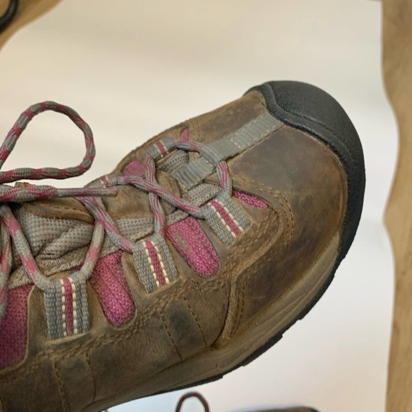 Keen Shoe Size 8M Lace-up Key-Tech Brown Closed-toe Hiking Oil & Slip - Picture 9 of 15